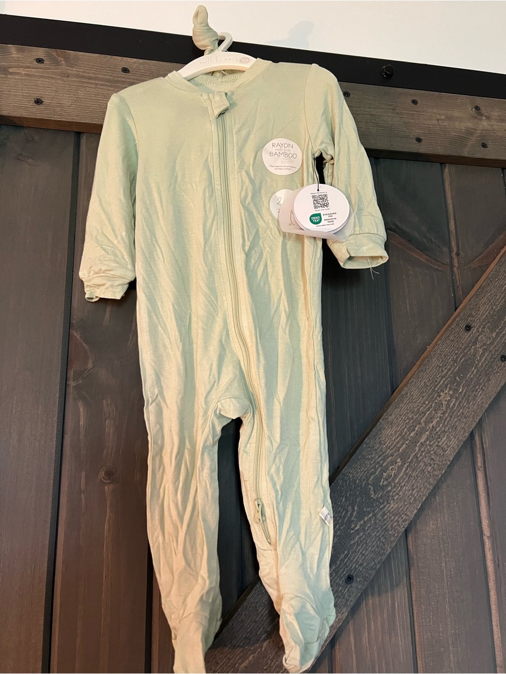 MILKBERRY Mint Green Kids One-Piece Footed Zipper Romper - Picture 2 of 4